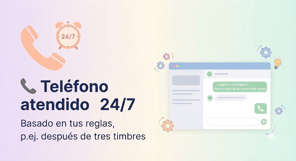 Teléfono siendo contestado en español de México las 24 horas, los 7 días de la semana